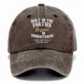 Cappello da baseball vintage lavato per uomo e donna, berretto in cotone distressed con stampa. - Caffè