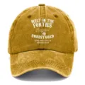 Cappello da baseball vintage lavato per uomo e donna, dad hat retro con stampa di lettere classiche. - Curcuma