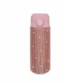 Pink rhinestone insulated water bottle 13.5oz stainless steel vacuum portable cup - 400ml / Rose Gold