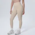 High-waisted solid color yoga pants, skin-friendly breathable fitness leggings for women. - S / Bottoms / Khaki