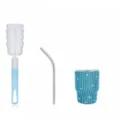 Mini rhinestone 3oz stainless steel tumbler set with straw and sponge brush for travel. - Dark Blue (Tapered) With Sponge Brush / 3oz Pack