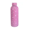 Pink rhinestone insulated water bottle 750ml stainless steel bling travel tumbler cup - 350ml (12oz) / Full Rhinestone Encrusted Style / Rose Red