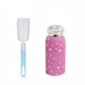 Bling rhinestone insulated water bottle with sponge brush set for women pocket cup pink. - 180ml (6oz) / Rose Red (With 1 Sponge Brush)