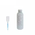 Bling rhinestone stainless steel water bottle insulated tumbler with handy sponge brush. - AB Color