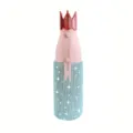 12oz rhinestone stainless steel crown thermos cup cute portable glitter vacuum water bottle - 350ml / Blue