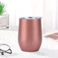 Edelstahl vakuumisolierter Weinbecher Detailansicht, elegantes Roségold Finish 12oz Tasse. - 360ml / Roségold