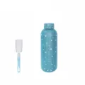 Rhinestone Insulated Water Bottle 304 Stainless Steel Bling Tumbler with Sponge Brush - Dark Blue