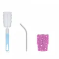 Mini 3oz rhinestone stainless steel tumbler with straw and sponge brush set for portable use. - Rose Red (Tapered) With Sponge Brush / 3oz Pack
