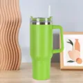 40oz edelstahl isolierbecher mit henkel und strohhalm fur auto alltag in gruen - 1200ml (40oz) / Hellgrün