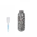 Stainless steel rhinestone insulated water bottle with sponge brush, luxury bling bling tumbler. - Gold Leopard Print