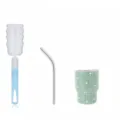 Rhinestone 3oz Mini Tumbler with Stainless Steel Straw and Sponge Brush Portable Car Cup - Green (Tapered) With Sponge Brush / 3oz Pack