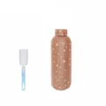 Bling rhinestone insulated water bottle with sponge brush stainless steel tumbler cup - Gold