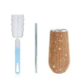 6oz Rhinestone Stainless Steel Insulated Tumbler Set with Metal Straw and Cleaning Brush - Cup + Straw + Brush / Gold