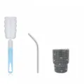 Rhinestone 3oz mini wine tumbler with stainless steel straw and sponge brush portable car cup - Black Mesh Silver Stones (Tapered) With Sponge Brush / 3oz Pack