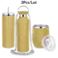 3pcs rhinestone stainless steel insulated water bottle tumbler set with chain strap and straw. - Three-Piece Set / 750ml+600ml+350ml / Bright Gold
