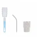 Portable Rhinestone Mini Tumbler with Stainless Steel Straw and Sponge Brush Cleaning Set - AB Rhinestone (Tapered) With Sponge Brush / 3oz Pack