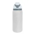 Glitzernde Edelstein Isolierflasche mit praktischem Doppeltrinkdeckel, Edelstahl. - 1000ml / Silber