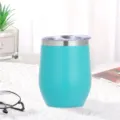 12oz Edelstahl Weinglas, Zyan Vakuumisoliert Eierbecher mit Deckel für Outdoor und Reisen - 360ml / Hellblau