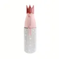 Rhinestone 12oz Stainless Steel Crown Thermos Cup Portable Cute Girl Insulated Water Bottle - 350ml / Silver