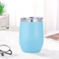 12oz Edelstahl Isolierter Weint Becher Eierform Vakuum Metallbecher Hellblauer Variante - 360ml / Himmelblau