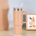 40oz edelstahl becher mit griff und strohhalm, doppelwandig vakuumiert thermobecher. - 1200ml (40oz) / Khaki