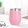Rosa 12oz Edelstahl isolierter Weibecher, doppelwandige Vakuum Eierbecher Tasse mit Deckel. - 360ml / Hellrosa