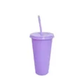24oz reusable plastic tumbler with straw purple cold cup large capacity drink cup party - Taro Purple