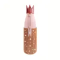 Pink Rhinestone Crown Insulated Water Bottle 12oz Portable Cute Stainless Steel Cup - 350ml / Gold