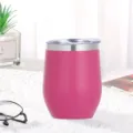 12oz edelstahl weinbecher vakuum isolierte eierbecher rosa reise kaffeebecher mit deckel - 360ml / Fuchsia