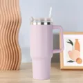 40oz Edelstahl Becher mit Henkel und Strohhalm, vakuumisolierten Reisebecher in Flieder. - 1200ml (40oz) / Lavendel