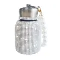Bling Rhinestone Stainless Steel Thermos Water Bottle with Pearl Strap Portable Cup - 300ml (10oz) / AB Colorful (Pearl Decor)