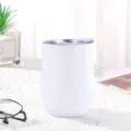 Weißer 12oz Edelstahl U-förmiger Becher Vakuumisolierter Eierbecher Weintasse für Getränke - 360ml / Weiß