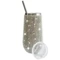 6oz Bling Rhinestone Stainless Steel Tumbler with Straw and Lid for Cold Drinks - 170ml (6oz) / AB Color