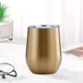 Goldener 12oz Edelstahl Weinbecher Vakuumisolierter Eierbecher für kalte Getränke. - 360ml / Champagnergold