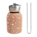 Rhinestone stainless steel belly thermos cup portable sports student gift cup with chain variant - 300ml (10oz) / Gold (Chain Decor)