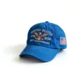 Cappellino da baseball blu 250° anniversario USA in cotone ricamato protezione solare - Adulto 56-60cm Regolabile / Blu zaffiro
