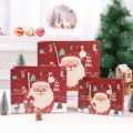 Sacs cadeaux de Noël mignons en papier avec poignées, design festif de Père Noël pour cadeaux. - Père Noël HO HO