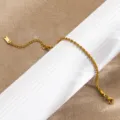 Bracelet chaîne corde torsadée en acier inoxydable doré pour femme, bijoux tendance et élégant. - Chaîne corde torsadée / Or