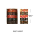 Dekoratives japanisches Washi-Klebeband Set, 5 Rollen 1.0cm x 2m mit Blumenmuster für DIY Basteln. - 5.2*4*4 / Vintage Druckserie (SDRT250602-7) / 5 Rollen