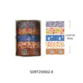 Dekoratives Washi Tape Set 5 Rollen 1cmx2m Blumen Klebeband für Tagebuch DIY Basteln - 5.2*4*4 / Blumenwellenmuster (SDRT250602-8) / 5 Rollen