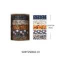 Japanischer Stil Washi Tapes Set 5 Rollen dekorative Klebebänder für Tagebuch DIY Basteln - 5.2*4*4 / Japanische Traditionelle Motive (SDRT250602-10) / 5 Rollen