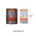 Dekoratives Washi Tape Set 5 Rollen Japanische Klebebänder für DIY Scrapbook Basteln - 5.2*4*4 / Glückskatze Sakura (SDRT250602-12) / 5 Rollen