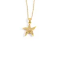 Goldfarbene Kristall Seestern Anhänger Halskette für Damen, eleganter Sommerschmuck. - Seestern Stil (xl018)