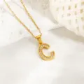 Goldene Strass Buchstabe C Anhänger Halskette, glänzende Kristall Kette für Damen. - Buchstabe C