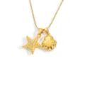 Goldener Seestern Muschel Anhänger Halskette, stylische Edelstahl Kette für den Sommer. - Seestern Muschel Doppelanhänger Stil (xl073)