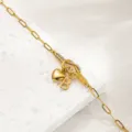 Goldener Titanstahl Buchstabe B Herz Strass Knoten Armband Mode stapelbares Accessoire - Buchstabe B / Gold