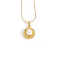 Goldene Vintage Kordel Perle Anhänger Halskette elegante schicke Schlüsselbeinkette - Gedrehtes Seil Perle Stil (xl113)