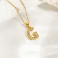 Goldener Buchstabe G Strass Anhänger Halskette Edler Edelstahl Zierlicher Schmuck Für Frauen - Buchstabe G