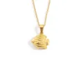 Goldene Fisch Anhänger Halskette Edelstahl minimalistischer Ozean Stil Choker Schmuck Damen - Fisch Anhänger Stil (xl206)