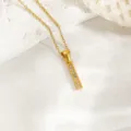 Goldener Titanstahl Kristall Buchstabe Anhänger Halskette elegante Damenschmuck - Buchstabe I